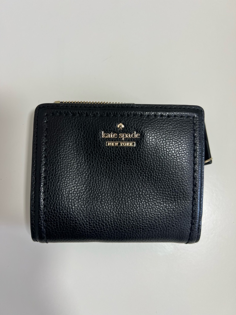 [Kate Spade New York] Black Pebbled Leather Small Wallet